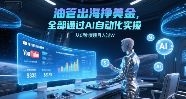 油管出海挣美金，全部通过AI自动化实操，从0到1实现月入过W汇创网-网创项目_汇创网_中创网_福缘网_冒泡网_资源整合平台汇创网