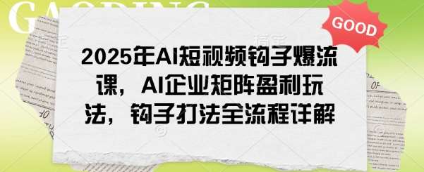 2025年AI短视频钩子爆流课，AI企业矩阵盈利玩法，钩子打法全流程详解汇创网-网创项目_汇创网_中创网_福缘网_冒泡网_资源整合平台汇创网