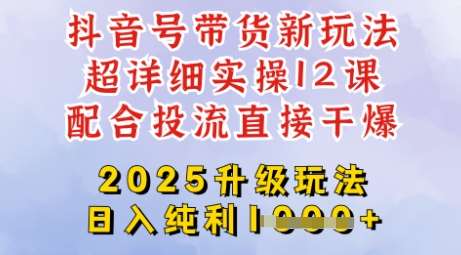 2025全新升级抖音带货玩法，一天纯利四位数，从剪辑到选品再到发布投流，超详细玩法揭秘汇创网-网创项目_汇创网_中创网_福缘网_冒泡网_网创项目平台汇创网