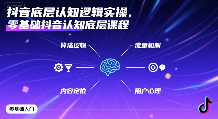 抖音底层认知逻辑实操，零基础抖音认知底层课程汇创网-网创项目_汇创网_中创网_福缘网_冒泡网_网创项目平台汇创网