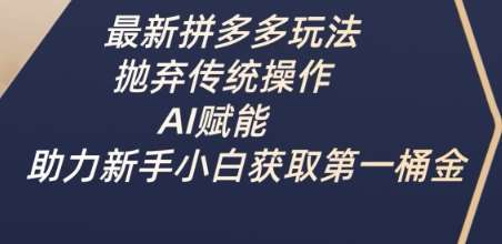 最新拼多多玩法，抛弃传统操作，AI赋能，助力新手小白获取第一桶金汇创网-网创项目_汇创网_中创网_福缘网_冒泡网_资源整合平台汇创网