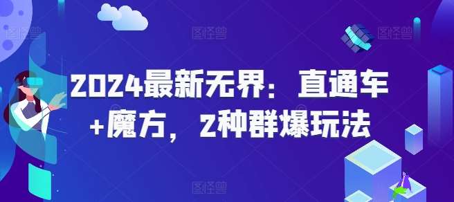 2024最新无界：直通车+魔方，2种群爆玩法汇创网-网创项目_汇创网_中创网_福缘网_冒泡网_资源整合平台汇创网