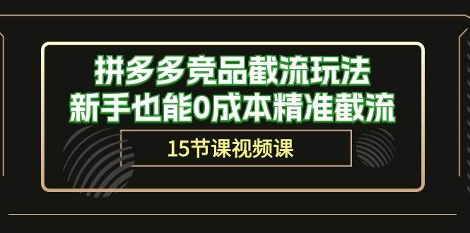 拼多多竞品截流玩法，新手也能0成本精准截流（15节课）汇创网-网创项目_汇创网_中创网_福缘网_冒泡网_网创项目平台汇创网