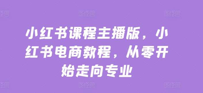 小红书课程主播版，小红书电商教程，从零开始走向专业汇创网-网创项目_汇创网_中创网_福缘网_冒泡网_资源整合平台汇创网