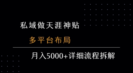 私域做天涯神贴 多平台布局 月入5k+详细流程拆解汇创网-网创项目_汇创网_中创网_福缘网_冒泡网_网创项目平台汇创网