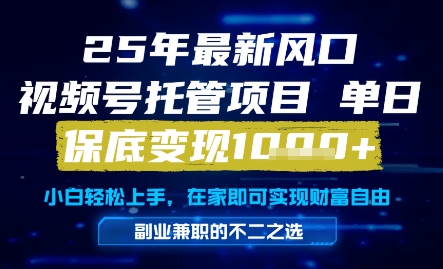 25年最新风口，视频号托管项目，单日保底变现1k+，手把手教学【揭秘】汇创网-网创项目_汇创网_中创网_福缘网_冒泡网_资源整合平台汇创网