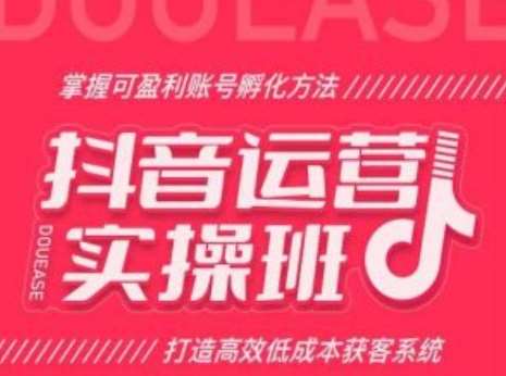 抖音运营实操班，掌握可盈利账号孵化方法，打造高效低成本获客系统汇创网-网创项目_汇创网_中创网_福缘网_冒泡网_资源整合平台汇创网