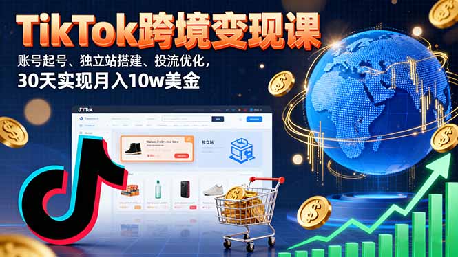 （16034期）TikTok跨境变现课：账号起号、独立站搭建、投流优化，30天实现月入10w美金汇创网-网创项目_汇创网_中创网_福缘网_冒泡网_网创项目平台汇创网