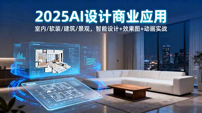 （16052期）2025AI设计商业应用：室内/软装/建筑/景观，智能设计+效果图+动画实战汇创网-网创项目_汇创网_中创网_福缘网_冒泡网_网创项目平台汇创网