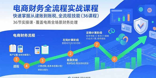 （15883期）电商财务全流程实战课程：快速掌握从建账到报税的全流程技能（36节课）汇创网-网创项目_汇创网_中创网_福缘网_冒泡网_网创项目平台汇创网
