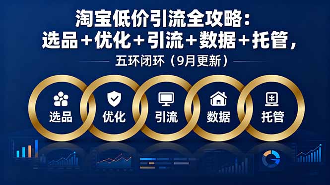 （16009期）淘宝低价引流全攻略：选品＋优化＋引流＋数据＋托管，五环闭环（9月更新）汇创网-网创项目_汇创网_中创网_福缘网_冒泡网_网创项目平台汇创网
