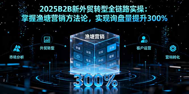 （16129期）2025B2B新外贸转型全链路实操：掌握渔塘营销方法论，实现询盘量提升300%汇创网-网创项目_汇创网_中创网_福缘网_冒泡网_网创项目平台汇创网