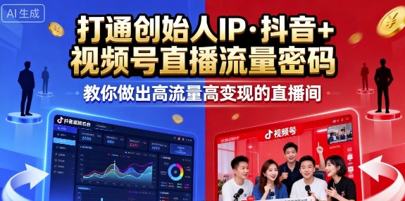 25年直播9-10两期线下课，打通创始人IP，抖音+视频号直播流量密码，教你做出高流量高变现的直播间汇创网-网创项目_汇创网_中创网_福缘网_冒泡网_网创项目平台汇创网