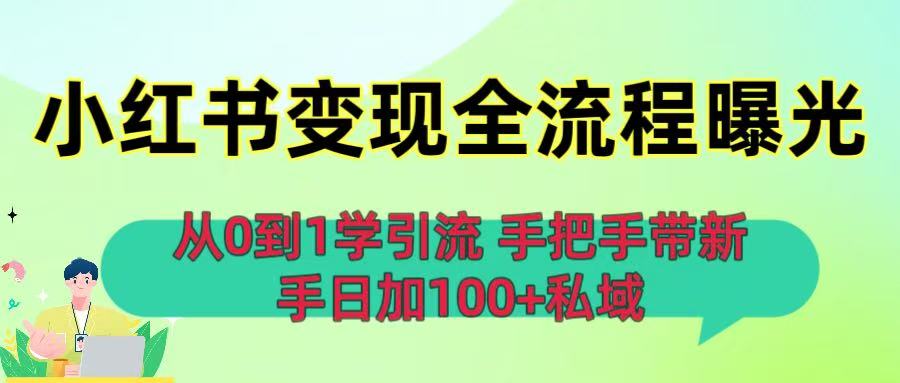 从0到1学引流：小红书变现全流程曝光，手把手带新手日加100+私域汇创网-网创项目_汇创网_中创网_福缘网_冒泡网_网创项目平台汇创网