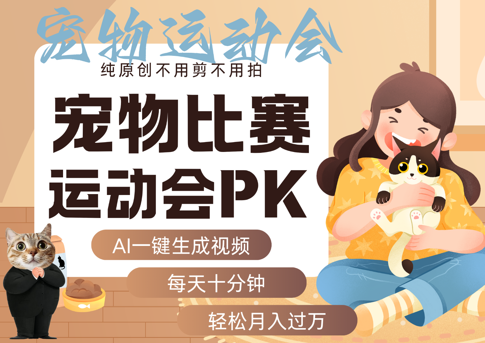 AI萌宠运动员跳水 射击  篮球  足球比赛   每天十分钟 附详细提示词文案库  代替做…汇创网-网创项目_汇创网_中创网_福缘网_冒泡网_网创项目平台汇创网