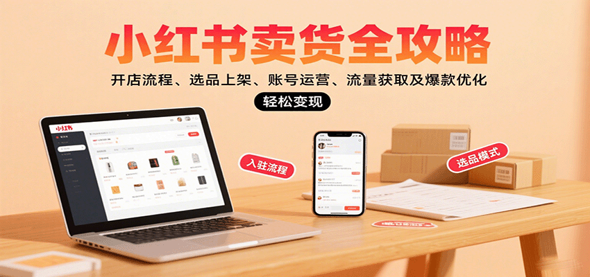 小红书卖货全攻略：开店流程、选品上架、账号运营、流量获取及爆款优化，轻松变现汇创网-网创项目_汇创网_中创网_福缘网_冒泡网_网创项目平台汇创网