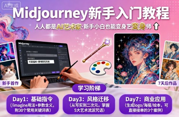 midjourney新手入门教程：人人都是AI艺术家，新手小白也能变身艺术大师汇创网-网创项目_汇创网_中创网_福缘网_冒泡网_网创项目平台汇创网