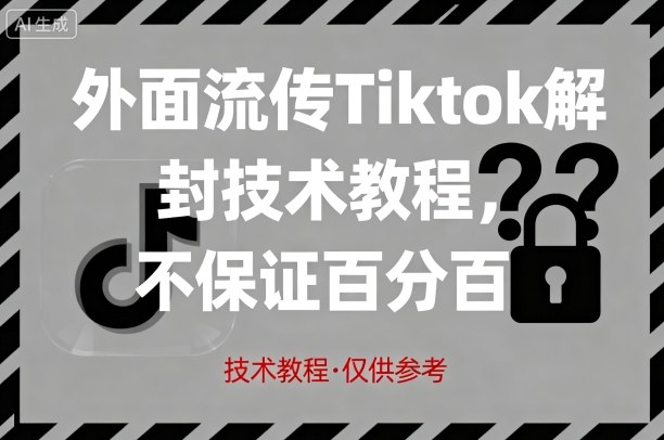外面流传Tiktok解封技术教程，不保证百分百，具体自测汇创网-网创项目_汇创网_中创网_福缘网_冒泡网_网创项目平台汇创网
