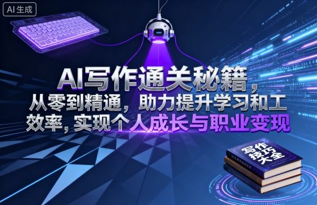 AI写作通关秘籍，从零到精通，助力提升学习和工作效率，实现个人成长与职业变现汇创网-网创项目_汇创网_中创网_福缘网_冒泡网_网创项目平台汇创网