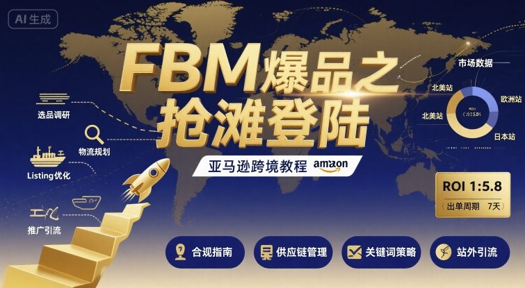 FBM爆品之抢滩登陆-亚马逊跨境教程汇创网-网创项目_汇创网_中创网_福缘网_冒泡网_网创项目平台汇创网