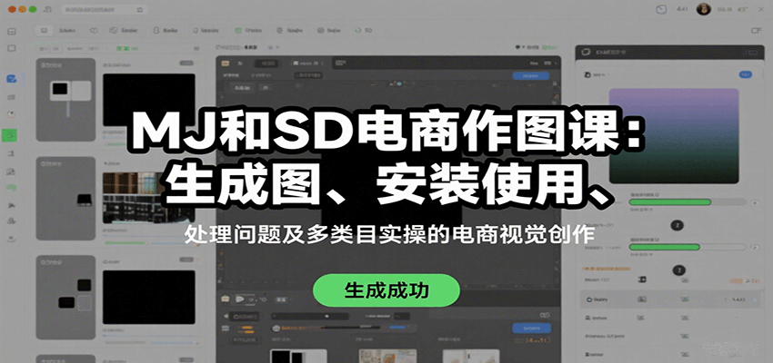 MJ和SD电商作图课：生成图、安装使用、处理问题及多类目实操的电商视觉创作汇创网-网创项目_汇创网_中创网_福缘网_冒泡网_网创项目平台汇创网