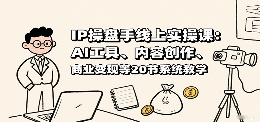 IP操盘手线上实操课：AI工具、内容创作、商业变现等20节系统教学汇创网-网创项目_汇创网_中创网_福缘网_冒泡网_网创项目平台汇创网