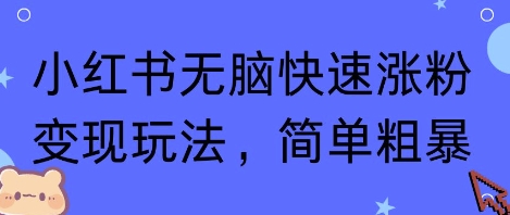 小红书无脑快速涨粉变现玩法，简单粗暴汇创网-网创项目_汇创网_中创网_福缘网_冒泡网_网创项目平台汇创网