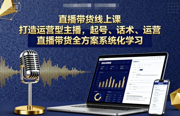 直播带货线上课，打造运营型主播，起号、话术、运营，直播带货全方案系统化学习汇创网-网创项目_汇创网_中创网_福缘网_冒泡网_网创项目平台汇创网