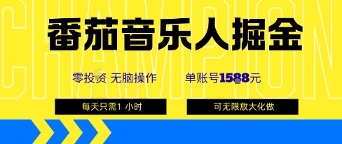 番茄音乐人掘金，单账号最高可撸1k+，可无限矩阵去做，零投入汇创网-网创项目_汇创网_中创网_福缘网_冒泡网_网创项目平台汇创网