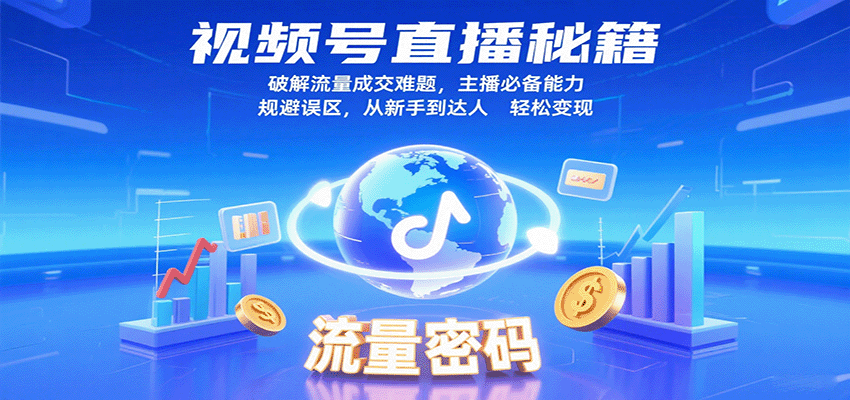 视频号直播秘籍，破解流量成交难题，主播必备能力，规避误区，从新手到达人轻松变现汇创网-网创项目_汇创网_中创网_福缘网_冒泡网_网创项目平台汇创网