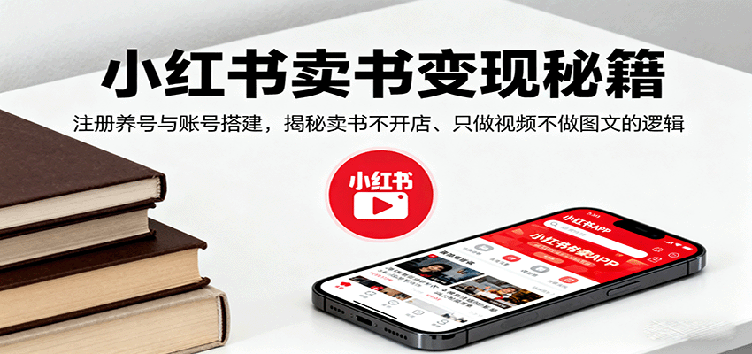 小红书卖书变现秘籍，注册养号与账号搭建，揭秘卖书不开店、只做视频不做图文的逻辑汇创网-网创项目_汇创网_中创网_福缘网_冒泡网_网创项目平台汇创网