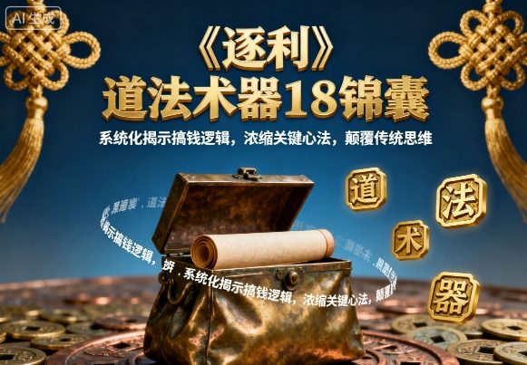 《逐利》道法术器18锦囊，系统化揭示搞钱逻辑，浓缩关键心法，颠覆传统思维汇创网-网创项目_汇创网_中创网_福缘网_冒泡网_网创项目平台汇创网