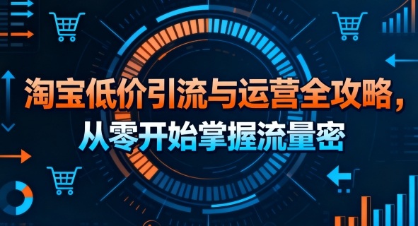 淘宝低价引流与运营全攻略，从零开始掌握流量密码汇创网-网创项目_汇创网_中创网_福缘网_冒泡网_网创项目平台汇创网