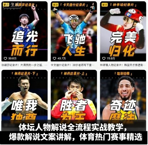 体坛人物解说全流程实战教学，爆款解说文案讲解，体育热门赛事精选汇创网-网创项目_汇创网_中创网_福缘网_冒泡网_网创项目平台汇创网