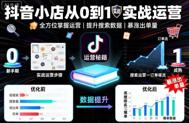 抖音小店从0到1实战运营，帮你全方位掌握小店运营，提升搜索数据与出单量汇创网-网创项目_汇创网_中创网_福缘网_冒泡网_网创项目平台汇创网