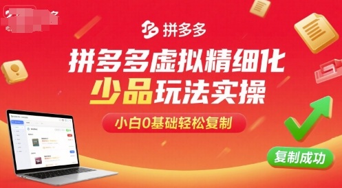 拼多多虚拟精细化少品玩法实操，小白0基础轻松复制汇创网-网创项目_汇创网_中创网_福缘网_冒泡网_网创项目平台汇创网