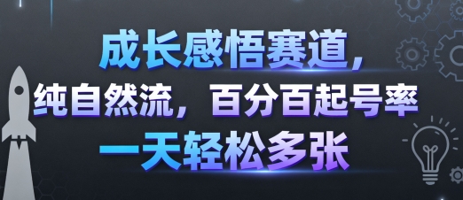 成长感悟赛道，纯自然流，百分百起号率 一天轻松多张汇创网-网创项目_汇创网_中创网_福缘网_冒泡网_网创项目平台汇创网