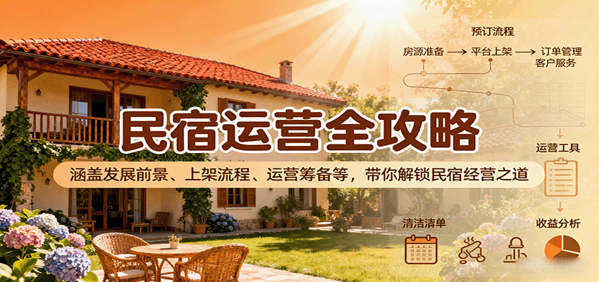 民宿运营全攻略：涵盖发展前景、上架流程、运营筹备等，带你解锁民宿经营之道汇创网-网创项目_汇创网_中创网_福缘网_冒泡网_网创项目平台汇创网