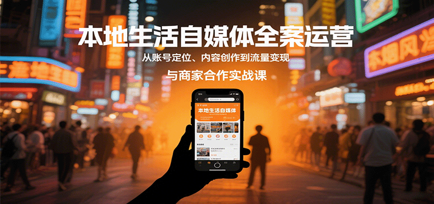 本地生活自媒体全案运营，从账号定位、内容创作到流量变现与商家合作实战课汇创网-网创项目_汇创网_中创网_福缘网_冒泡网_网创项目平台汇创网