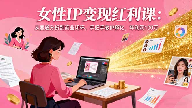 （16294期）女性IP变现红利课：从赛道分析到商业闭环，手把手教IP孵化，年利润100万汇创网-网创项目_汇创网_中创网_福缘网_冒泡网_网创项目平台汇创网