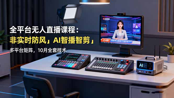 (16279期)全平台无人直播课程:非实时防风+AI智播智剪+多平台矩阵,10月全套技术汇创网-网创项目_汇创网_中创网_福缘网_冒泡网_网创项目平台汇创网
