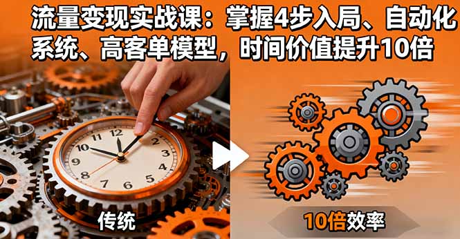 （16197期）流量变现实战课：掌握4步入局、自动化系统、高客单模型，时间价值提升10倍汇创网-网创项目_汇创网_中创网_福缘网_冒泡网_网创项目平台汇创网