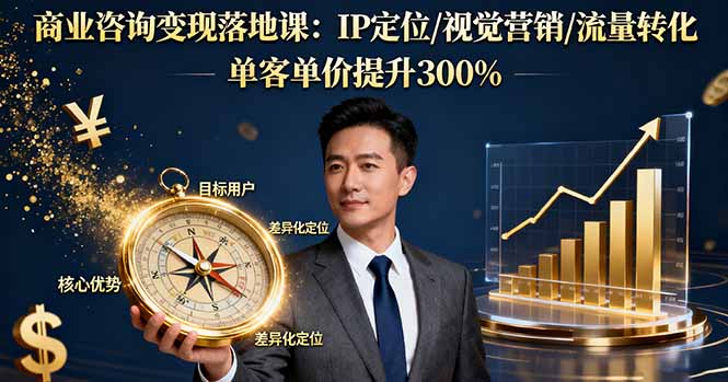（16249期）商业咨询变现落地课：IP定位/视觉营销/流量转化，单客单价提升300%汇创网-网创项目_汇创网_中创网_福缘网_冒泡网_网创项目平台汇创网