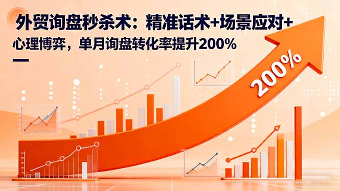 （16357期）外贸询盘秒杀术：精准话术+场景应对+心理博弈，单月询盘转化率提升200%汇创网-网创项目_汇创网_中创网_福缘网_冒泡网_网创项目平台汇创网