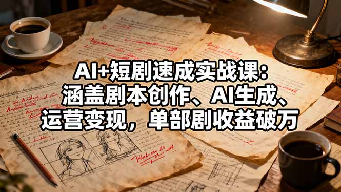(16359期)AI+短剧速成实战课:涵盖剧本创作、AI生成、运营变现,单部剧收益破万汇创网-网创项目_汇创网_中创网_福缘网_冒泡网_网创项目平台汇创网