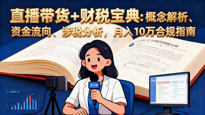（16444期）直播带货+财税宝典：概念解析、资金流向、涉税分析，月入10万合规指南汇创网-网创项目_汇创网_中创网_福缘网_冒泡网_网创项目平台汇创网