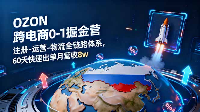 （16277期）OZON跨境电商0-1掘金营：注册-运营-物流全链路体系，60天快速出单月营收8w汇创网-网创项目_汇创网_中创网_福缘网_冒泡网_网创项目平台汇创网