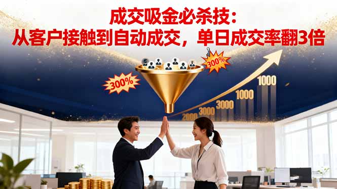 （16432期）吸金成交营销必杀技：从客户接触到自动成交，单日成交率翻3倍汇创网-网创项目_汇创网_中创网_福缘网_冒泡网_网创项目平台汇创网