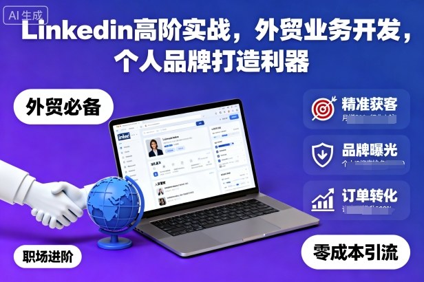 Linkedin高阶实战，外贸业务开发，个人品牌打造利器汇创网-网创项目_汇创网_中创网_福缘网_冒泡网_网创项目平台汇创网