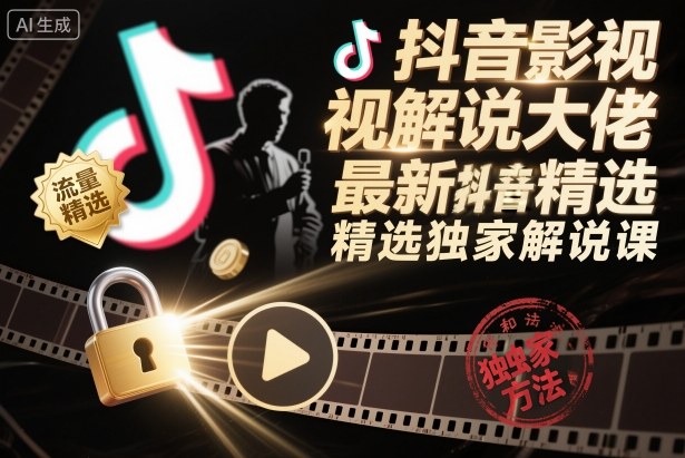 抖音影视解说大佬最新抖音进精选和独家方法,精选独家解说课汇创网-网创项目_汇创网_中创网_福缘网_冒泡网_网创项目平台汇创网